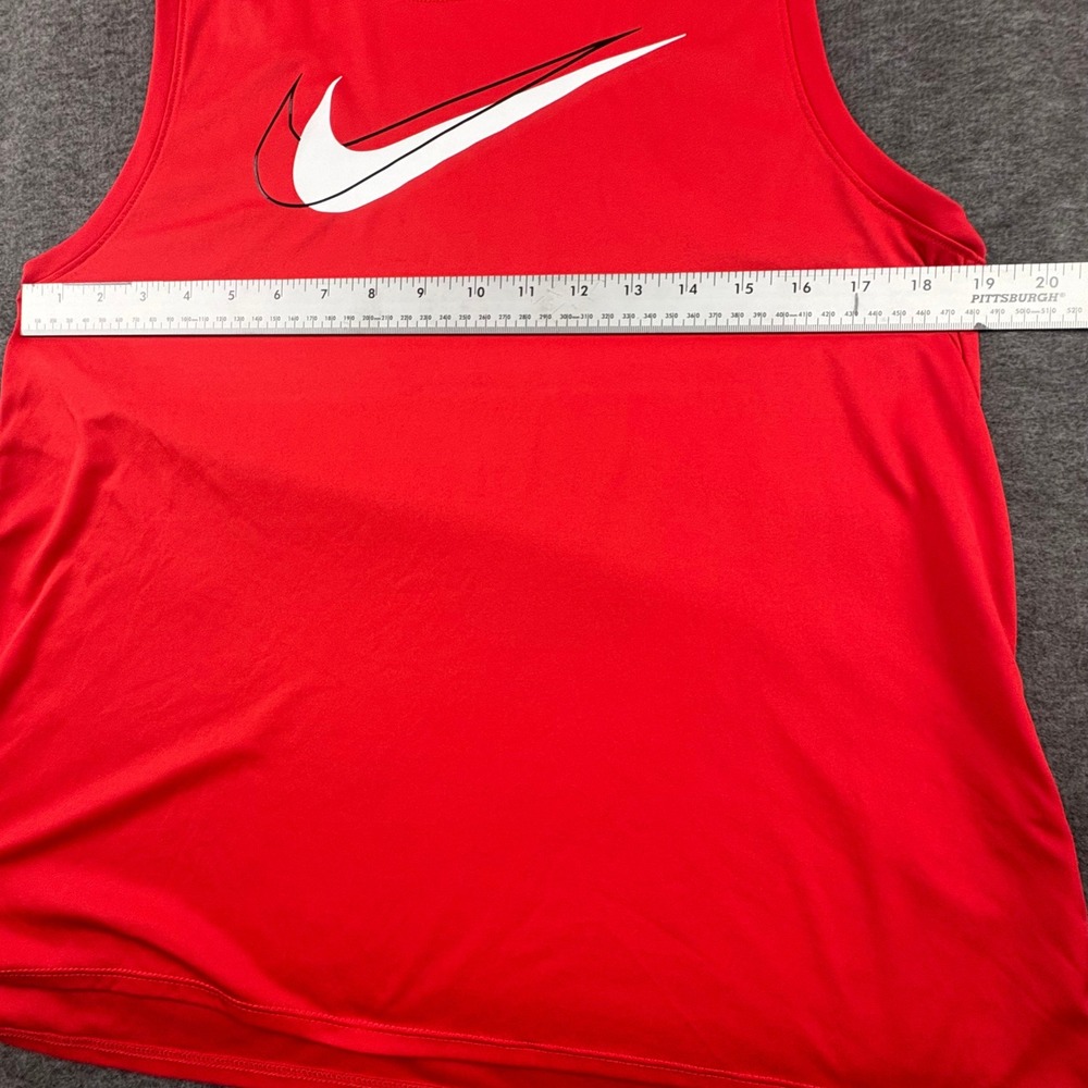 NIKE Running Move To Zero Double Swoosh Womens Lg. Racerback‎ Red Tank Top - Picture 12 of 12
